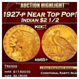 IC 1927-p Gold Indian Quarter Eagle Near Top Pop!