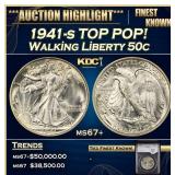 YC 1941-s Walking Liberty Half Dollar TOP POP! 50c