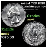 1989-d Washington Quarter TOP POP! 25c Graded ms67