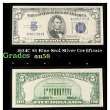 1934C $5 Blue Seal Silver Certificate Grades Choic