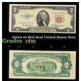 1953A $2 Red Seal United States Note Grades vf++