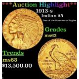 *Highlight* 1913-s Gold Indian Half Eagle $5 Selec