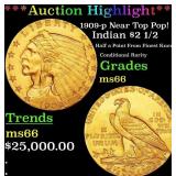 *Highlight* 1909-p Gold Indian Quarter Eagle Near