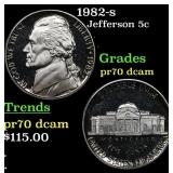 1982-s Proof Jefferson Nickel 5c pr70 dcam SEGS