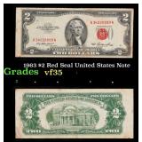 1963 $2 Red Seal United States Note Grades vf++