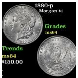 1880-p Morgan Dollar $1 Grades Choice Unc