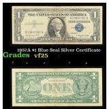 1957A $1 Blue Seal Silver Certificate Grades vf+