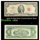 1963 $2 Red Seal United States Note Grades vf++