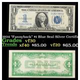 1934 "Funnyback" $1 Blue Seal Silver Certificate G