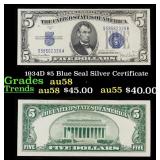 1934D $5 Blue Seal Silver Certificate Grades Choic