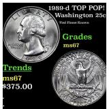 1989-d Washington Quarter TOP POP! 25c Graded ms67