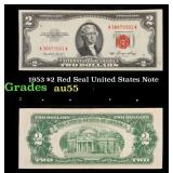 1953 $2 Red Seal United States Note Grades Choice