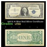 1957A $1 Blue Seal Silver Certificate Grades vf++