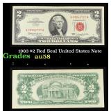 1963 $2 Red Seal United States Note Grades Choice