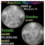 *Highlight* 1880-p Morgan Dollar $1 ms65+ SEGS (fc