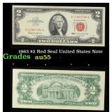 1963 $2 Red Seal United States Note Grades Choice