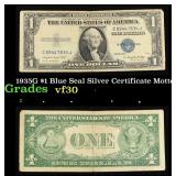 1935G $1 Blue Seal Silver Certificate vf++ Motto