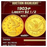 IO 1903-p Gold Liberty Quarter Eagle $2 1/2 ms66+