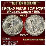 YC 1946-d Walking Liberty Half Dollar Near Top Pop