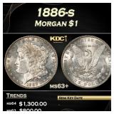 1886-s Morgan Dollar $1 Grades ms63+