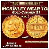 IO 1917 McKinley Gold Commem Dollar Near Top Pop!