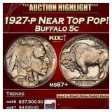 YO 1927-p Buffalo Nickel Near Top Pop! 5c ms67+ SE