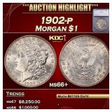 1902-p Morgan Dollar $1 ms66+ SEGS