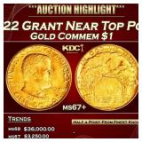 IO 1922 Grant Gold Commem Dollar Near Top Pop! 1 m