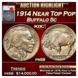 1914 Proof Buffalo Nickel Near Top Pop! 5c pr68 SE