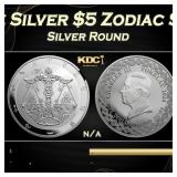 2024 Tokelau 1 oz Silver $5 Zodiac Series: Libra C