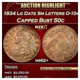 1834 Lg Date Sm Letters Capped Bust Half Dollar O-