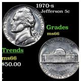 1970-s Jefferson Nickel 5c Grades GEM+ Unc