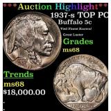 *Highlight* 1937-s Buffalo Nickel TOP POP! 5c ms68