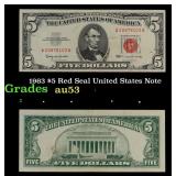 1963 $5 Red Seal United States Note Grades Select