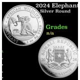 2024 Elephant 1 oz .999 Silver Somalia 100 Shillin