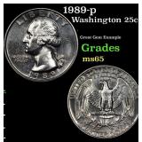 1989-p Washington Quarter 25c Grades GEM Unc