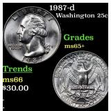 1987-d Washington Quarter 25c Grades GEM+ Unc