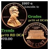 1997-s Proof Lincoln Cent 1c pr70 rd DCAM SEGS