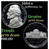 1984-s Proof Jefferson Nickel 5c pr70 dcam SEGS