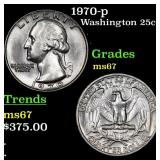 1970-p Washington Quarter 25c Grades GEM++ Unc