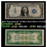 1934 "Funnyback" $1 Blue Seal Silver Certificate G