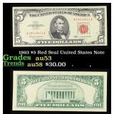 1963 $5 Red Seal United States Note Grades Select