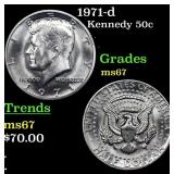 1971-d Kennedy Half Dollar 50c Grades GEM++ Unc