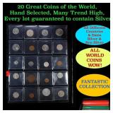 20 Great Coins of the World, hand selected, many t