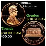 1996-s Proof Lincoln Cent 1c pr70 rd DCAM SEGS