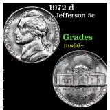 1972-d Jefferson Nickel 5c Grades GEM++ Unc