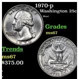 1970-p Washington Quarter 25c Grades GEM++ Unc