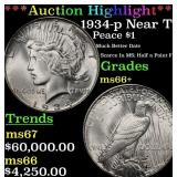 *Highlight* 1934-p Peace Dollar Near Top Pop! $1 m