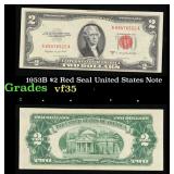 1953B $2 Red Seal United States Note Grades vf++