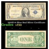 1935D $1 Blue Seal Silver Certificate Grades vf++